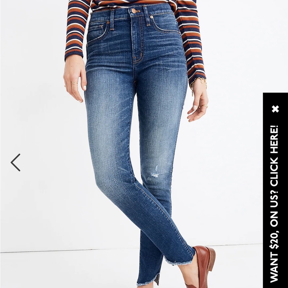 Madewell 10" High-Rise Skinny Jeans: Cutout Tulip Hem Edition
